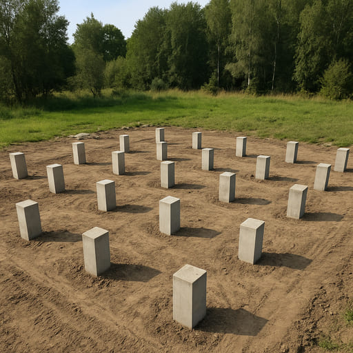 Столбчатый под каркасный дом 8×10